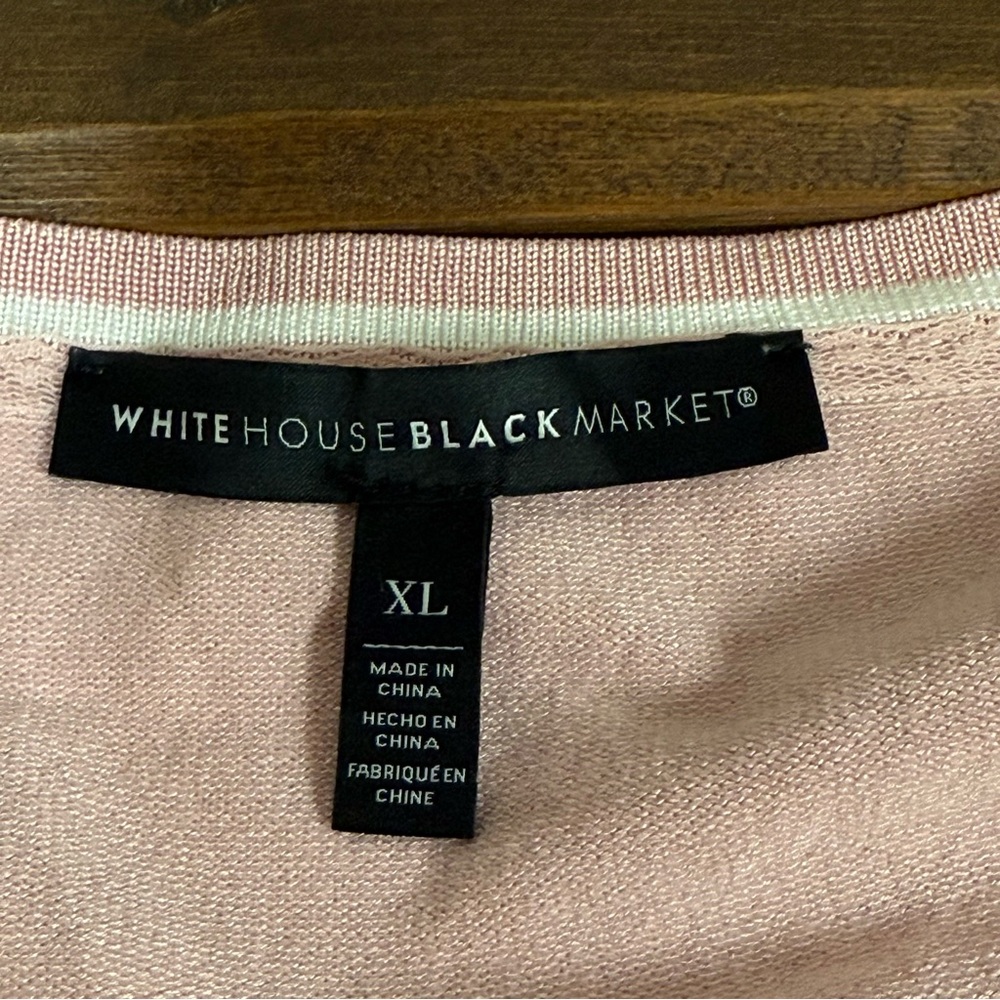 White House Black Market Pink Lightweight Button Cardigan Sweater XL Spring - Picture 6 of 8